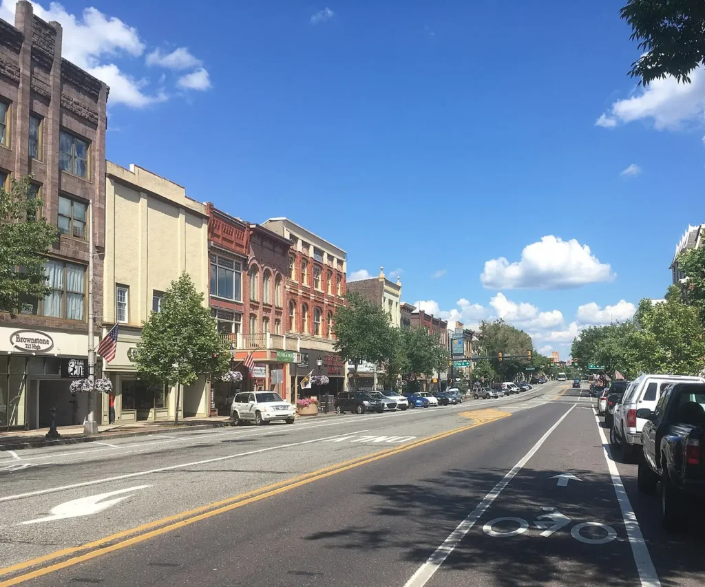 Downtown High Street in Pottstown, Pennsylvania