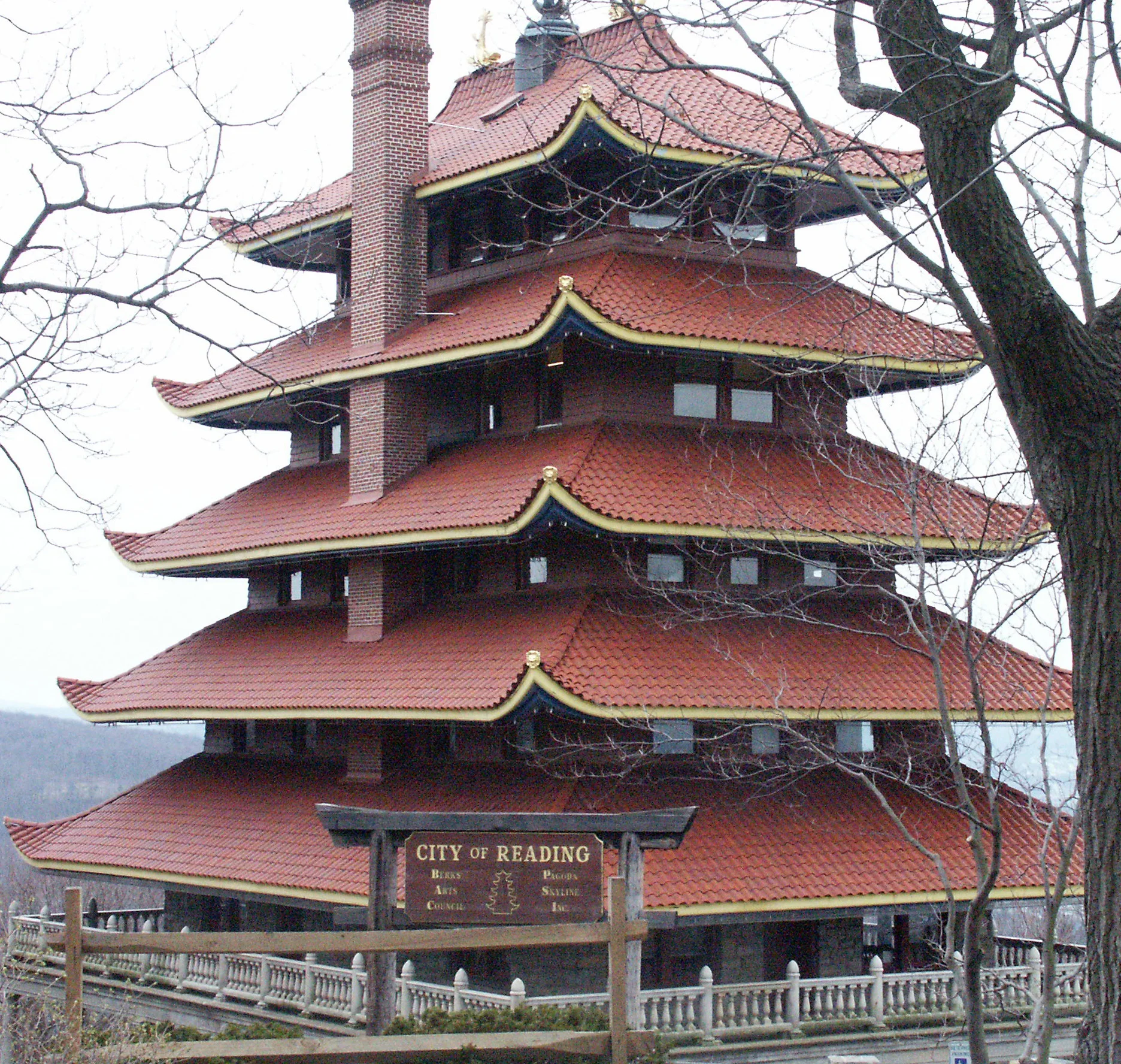 Reading Pagoda overlooking Reading, Pennsylvania